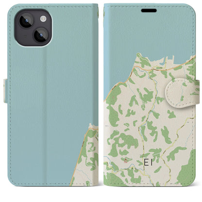 【江井（兵庫県）】地図柄iPhoneケース（手帳タイプ）ナチュラル・iPhone 14 Plus 用