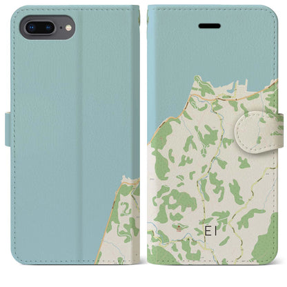 【江井（兵庫県）】地図柄iPhoneケース（手帳タイプ）ナチュラル・iPhone 8Plus /7Plus / 6sPlus / 6Plus 用