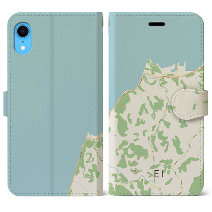 【江井（兵庫県）】地図柄iPhoneケース（手帳タイプ）ナチュラル・iPhone XR 用