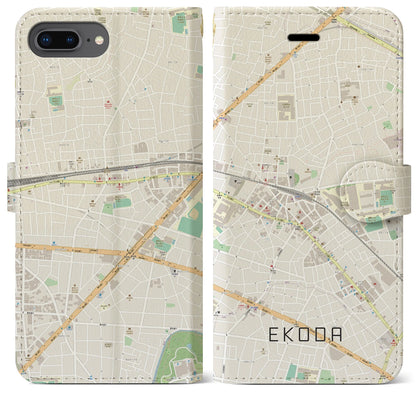 【江古田（東京都）】地図柄iPhoneケース（手帳タイプ）ナチュラル・iPhone 8Plus /7Plus / 6sPlus / 6Plus 用