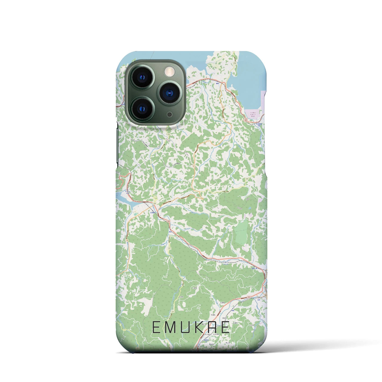 【江迎】地図柄iPhoneケース（バックカバータイプ・ナチュラル）iPhone 11 Pro 用