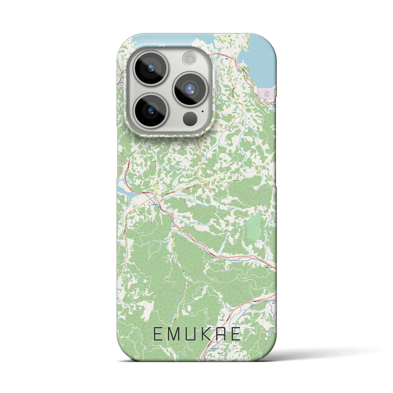 【江迎】地図柄iPhoneケース（バックカバータイプ・ナチュラル）iPhone 15 Pro 用