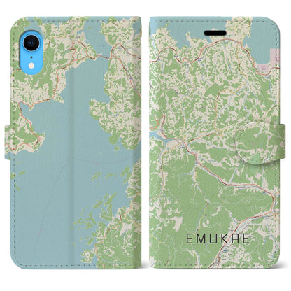 【江迎（長崎県）】地図柄iPhoneケース（手帳タイプ）ナチュラル・iPhone XR 用