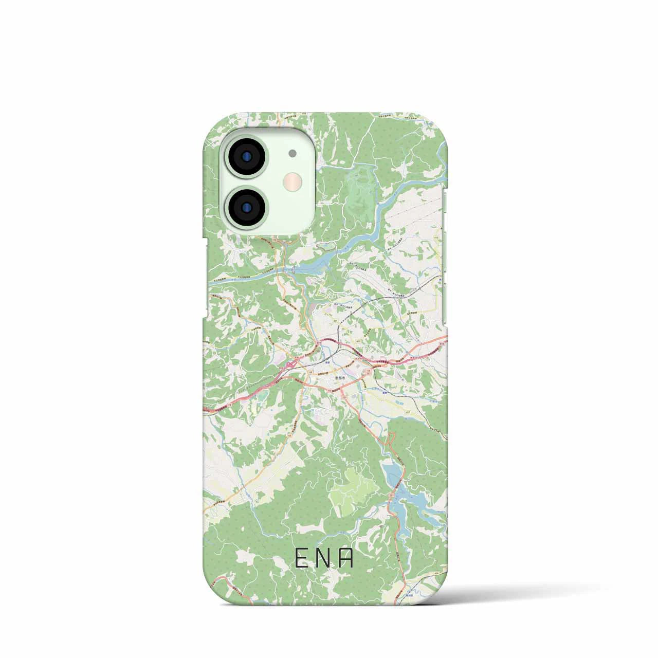 【恵那】地図柄iPhoneケース（バックカバータイプ・ナチュラル）iPhone 12 mini 用