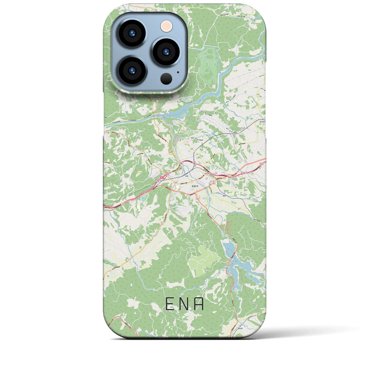 【恵那】地図柄iPhoneケース（バックカバータイプ・ナチュラル）iPhone 13 Pro Max 用