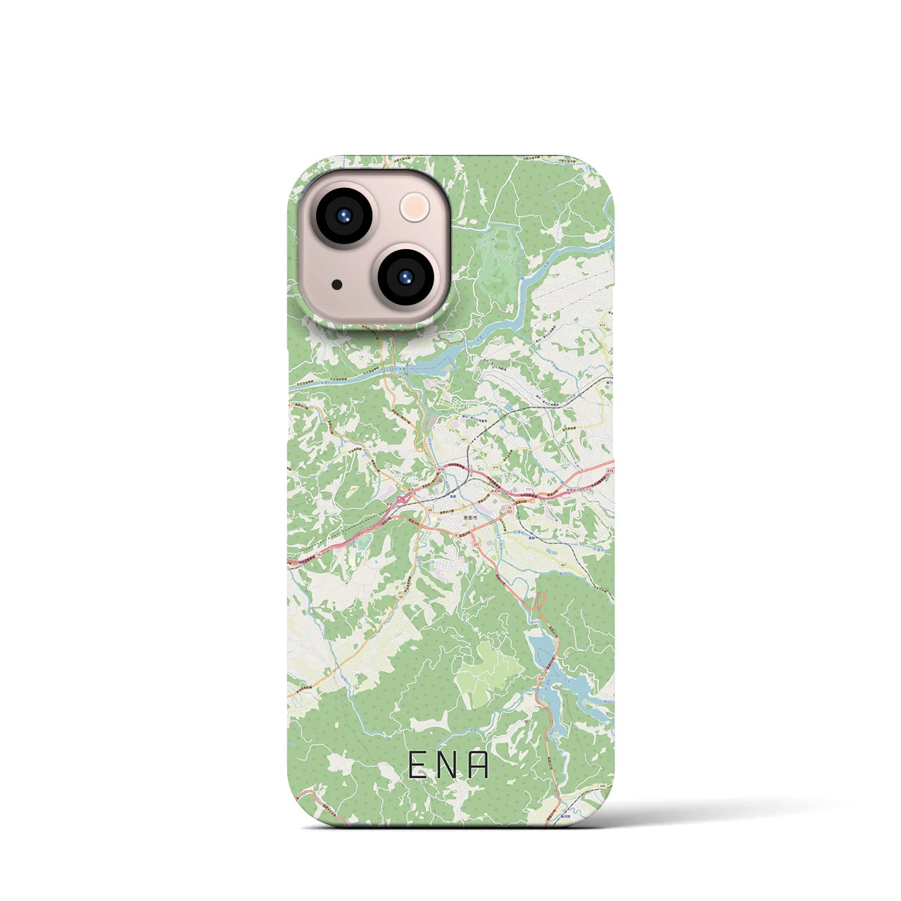 【恵那】地図柄iPhoneケース（バックカバータイプ・ナチュラル）iPhone 13 mini 用