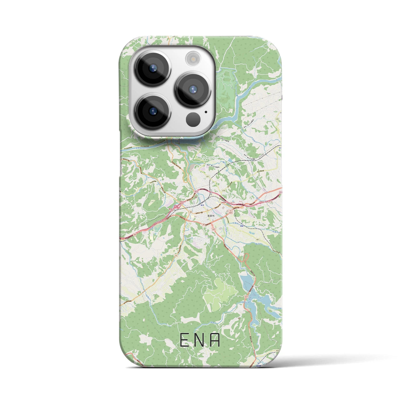 【恵那】地図柄iPhoneケース（バックカバータイプ・ナチュラル）iPhone 14 Pro 用