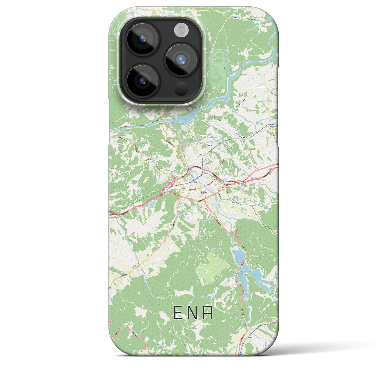 【恵那】地図柄iPhoneケース（バックカバータイプ・ナチュラル）iPhone 15 Pro Max 用