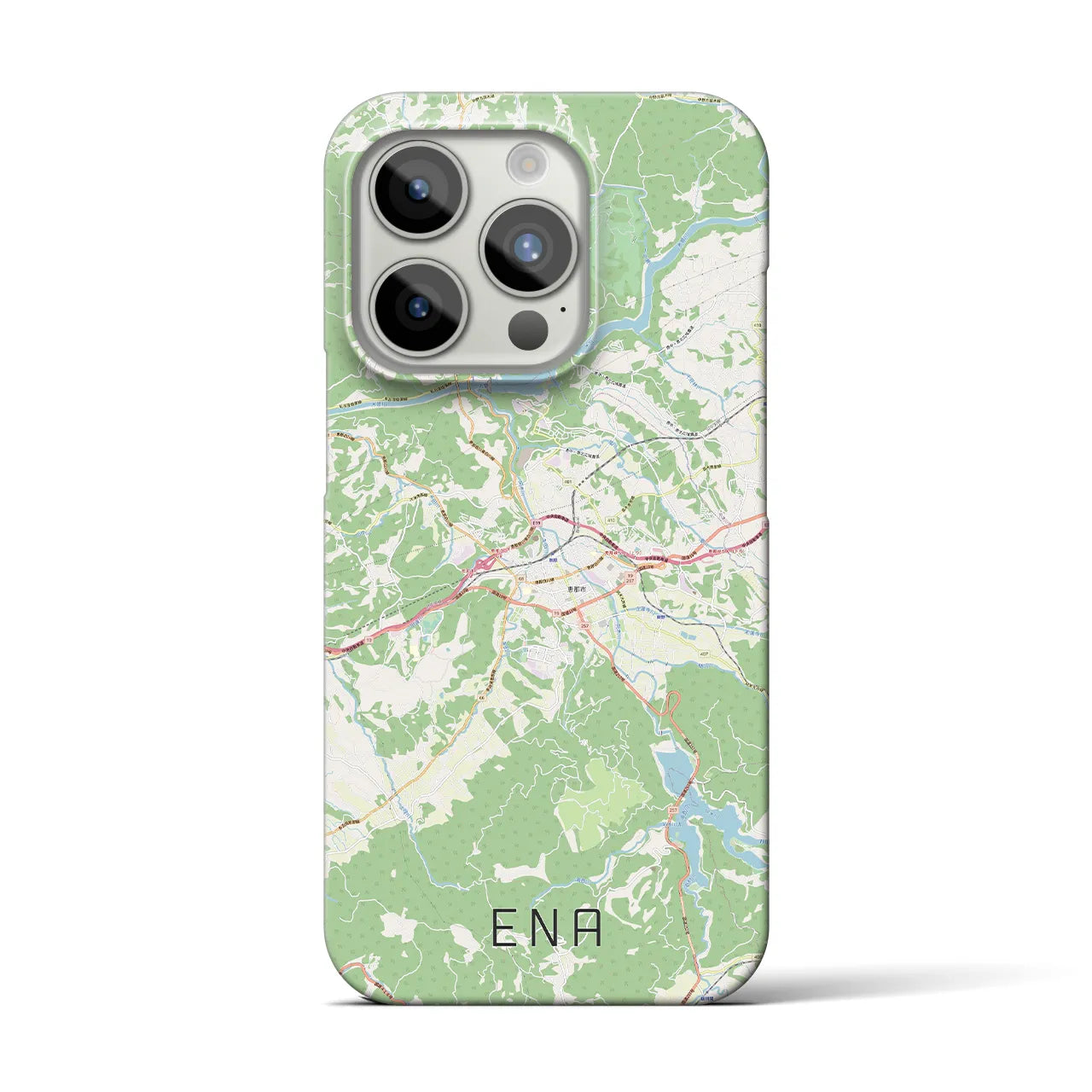 【恵那】地図柄iPhoneケース（バックカバータイプ・ナチュラル）iPhone 15 Pro 用