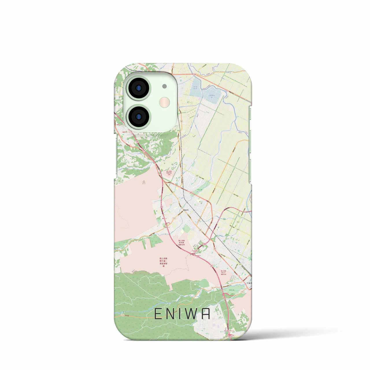 【恵庭】地図柄iPhoneケース（バックカバータイプ・ナチュラル）iPhone 12 mini 用