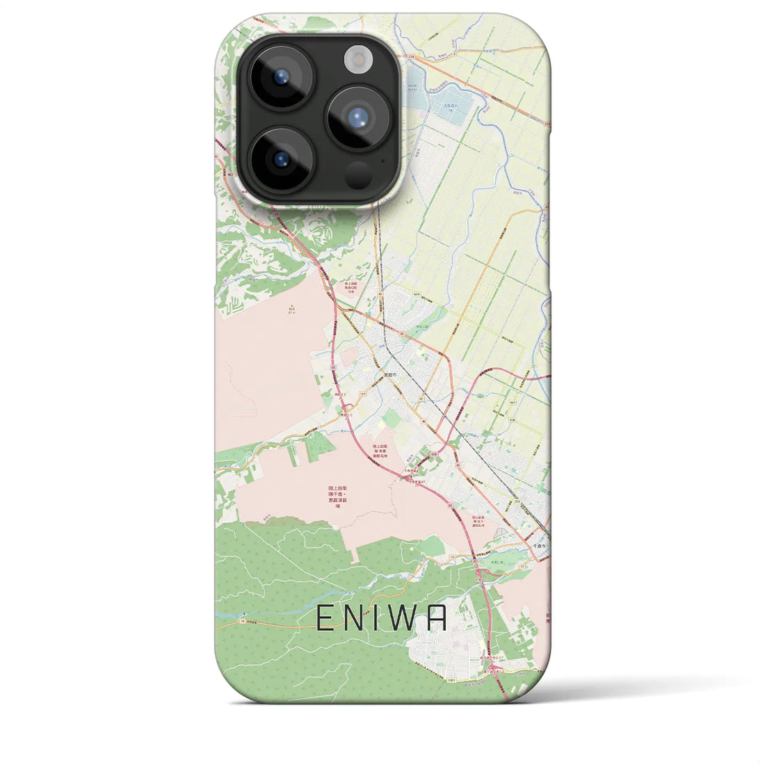 【恵庭】地図柄iPhoneケース（バックカバータイプ・ナチュラル）iPhone 15 Pro Max 用