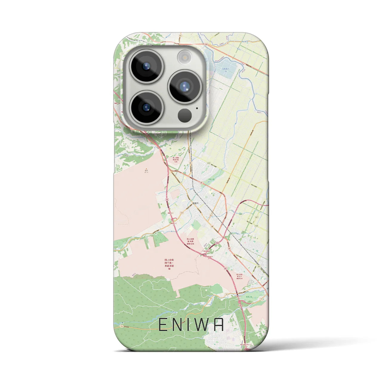 【恵庭】地図柄iPhoneケース（バックカバータイプ・ナチュラル）iPhone 15 Pro 用