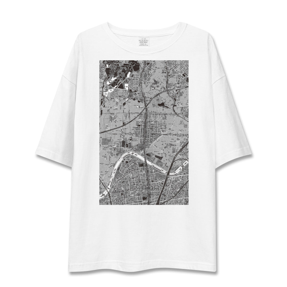 【江坂(大阪府)】地図柄ビッグシルエットTシャツ