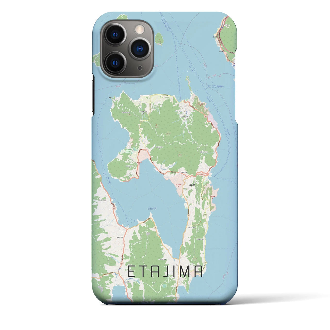 【江田島】地図柄iPhoneケース（バックカバータイプ・ナチュラル）iPhone 11 Pro Max 用