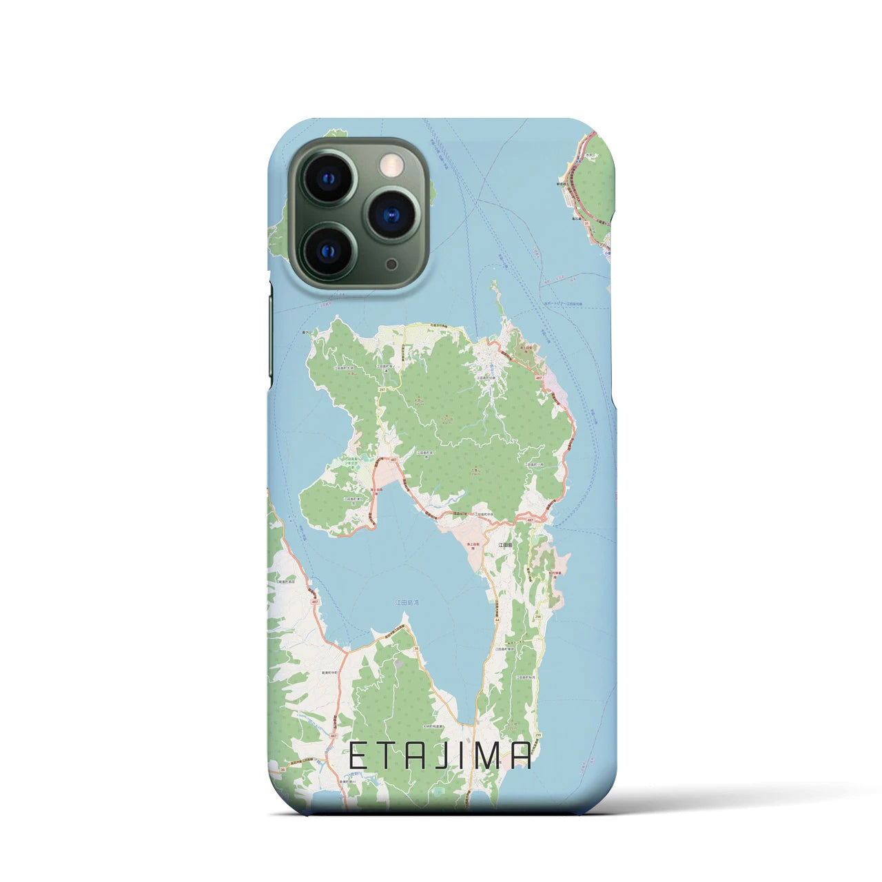 【江田島】地図柄iPhoneケース（バックカバータイプ・ナチュラル）iPhone 11 Pro 用