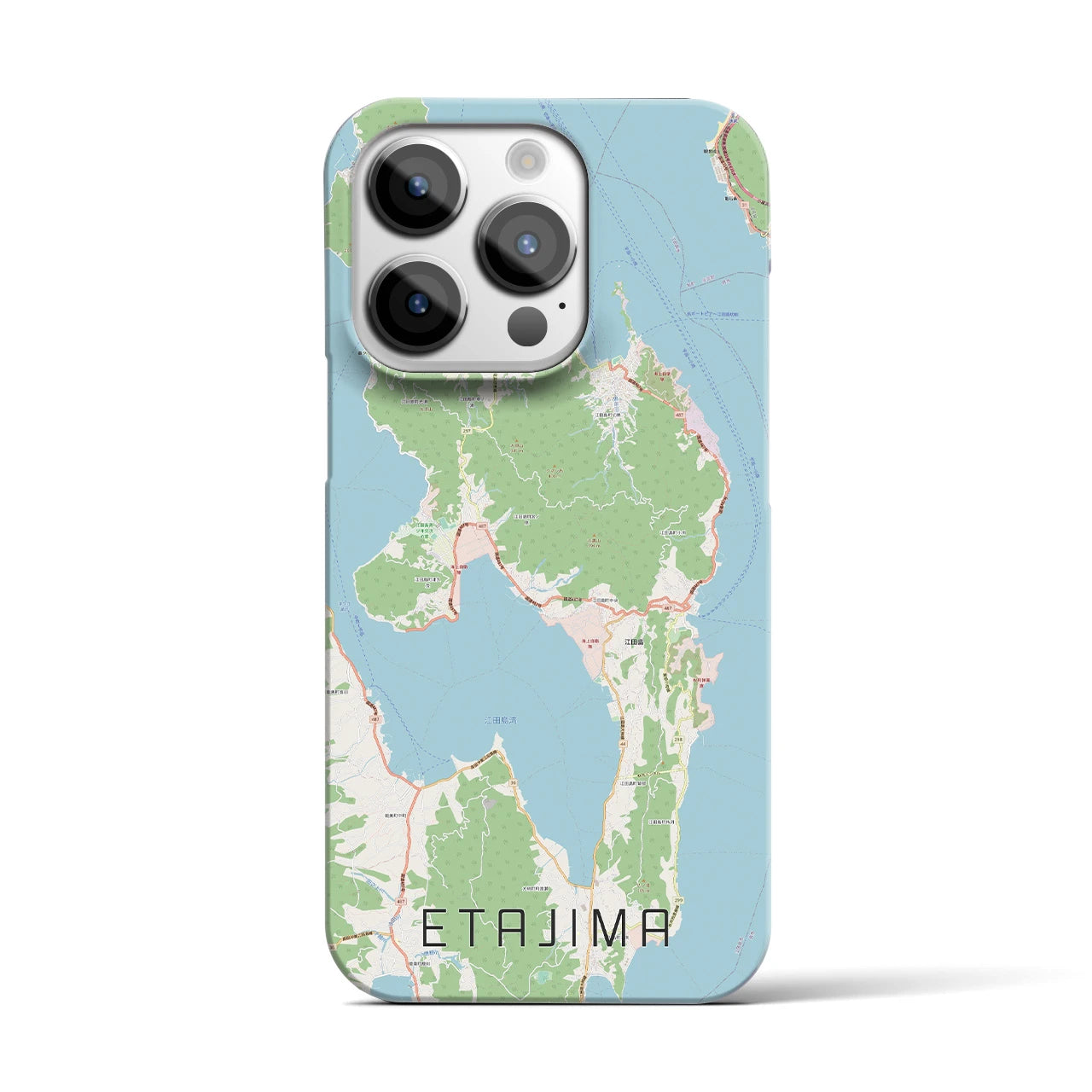【江田島】地図柄iPhoneケース（バックカバータイプ・ナチュラル）iPhone 14 Pro 用