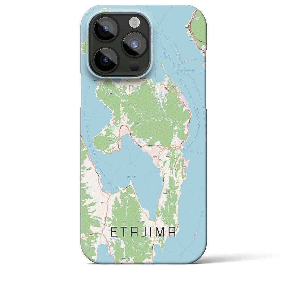 【江田島】地図柄iPhoneケース（バックカバータイプ・ナチュラル）iPhone 15 Pro Max 用