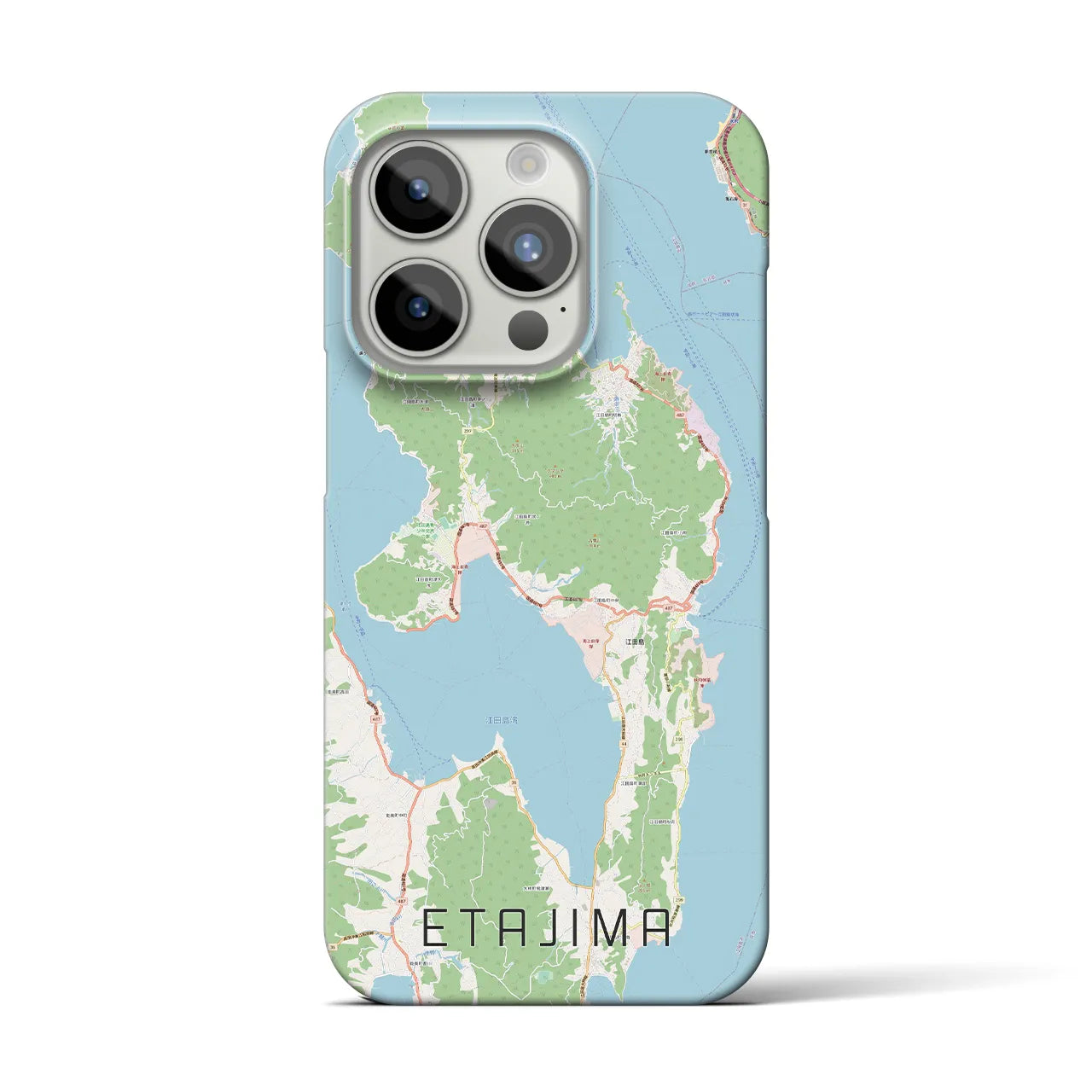 【江田島】地図柄iPhoneケース（バックカバータイプ・ナチュラル）iPhone 15 Pro 用