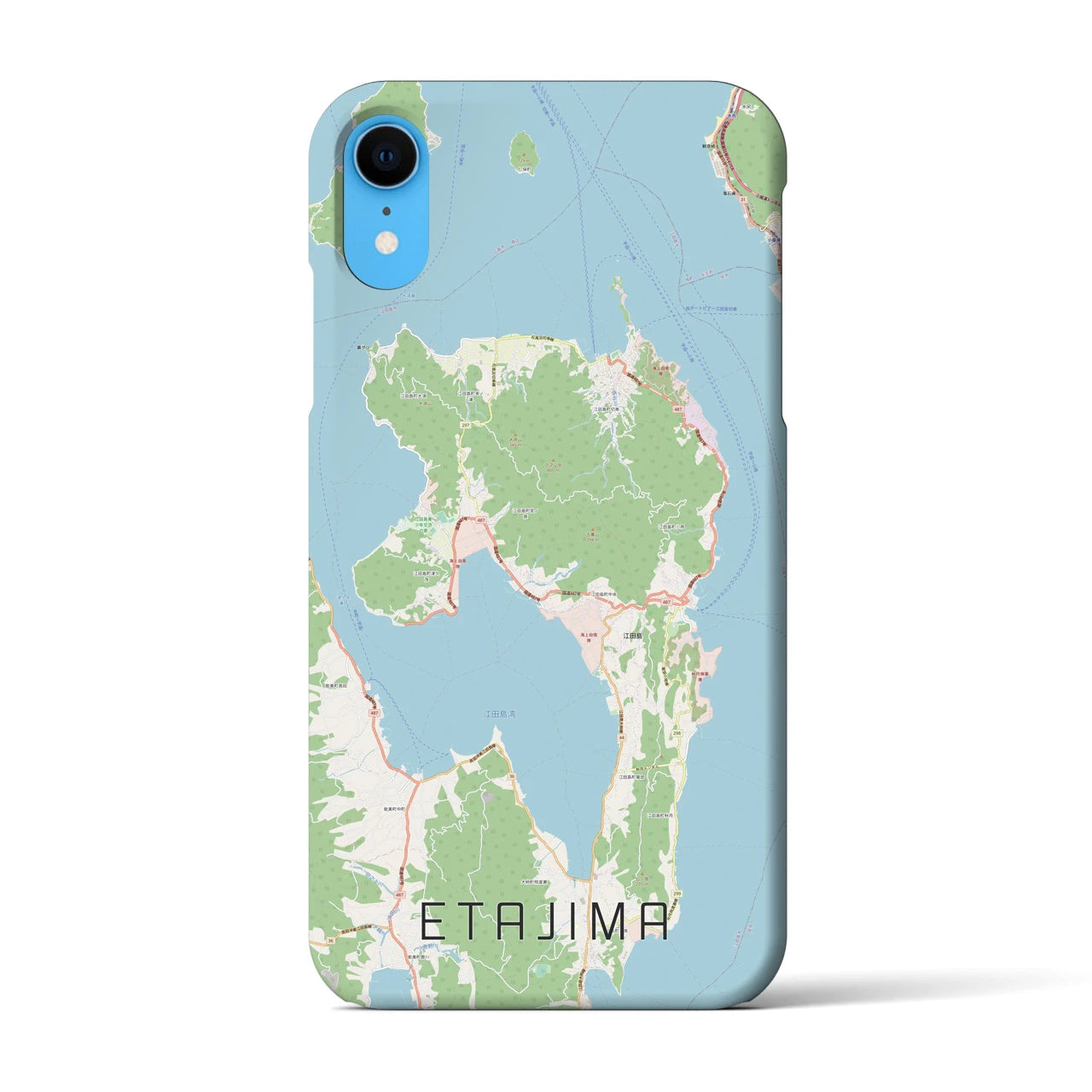【江田島】地図柄iPhoneケース（バックカバータイプ・ナチュラル）iPhone XR 用