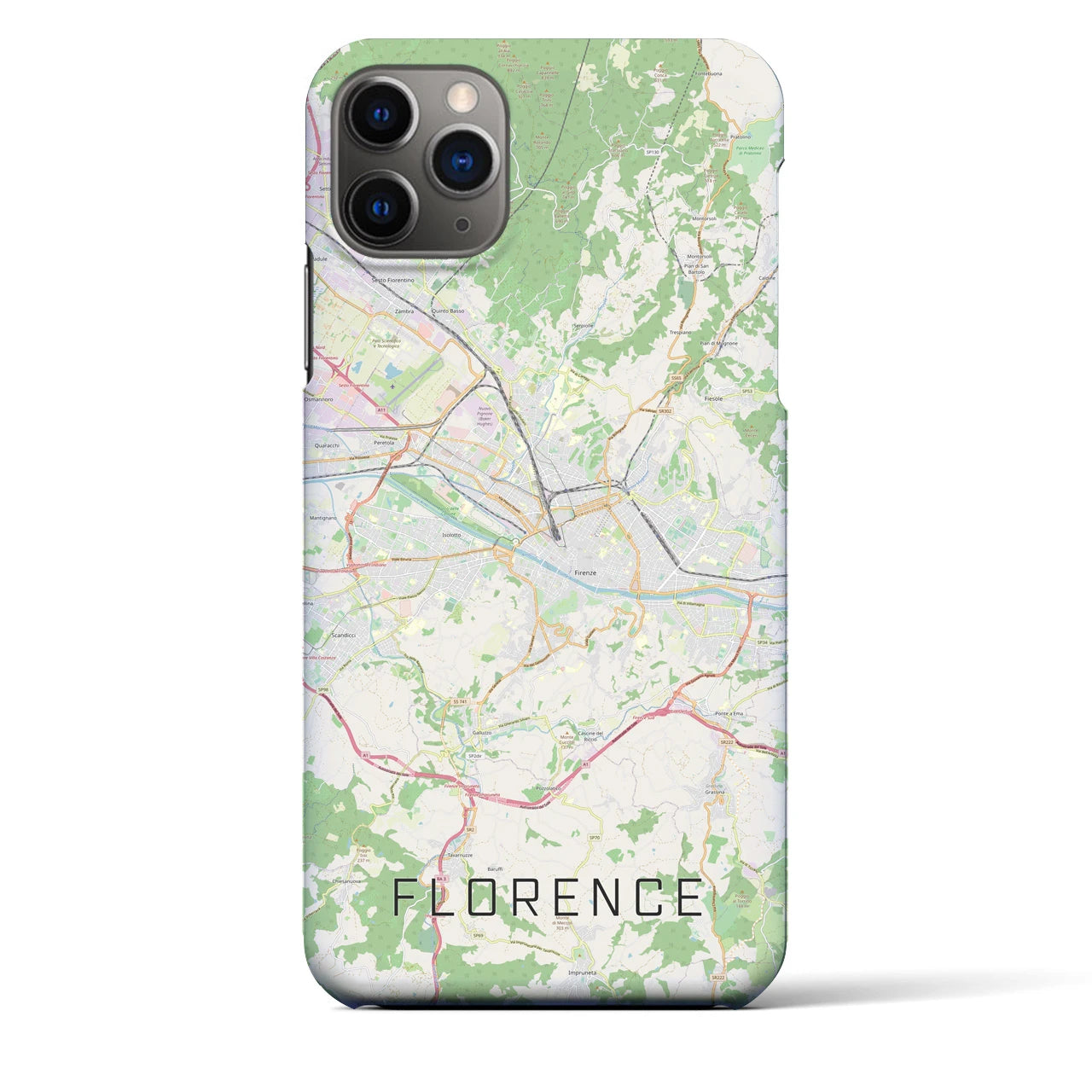 【フィレンツェ】地図柄iPhoneケース（バックカバータイプ・ナチュラル）iPhone 11 Pro Max 用