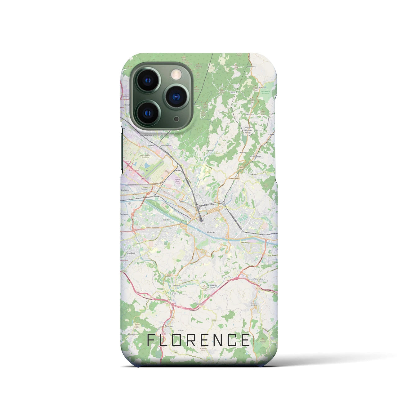 【フィレンツェ】地図柄iPhoneケース（バックカバータイプ・ナチュラル）iPhone 11 Pro 用