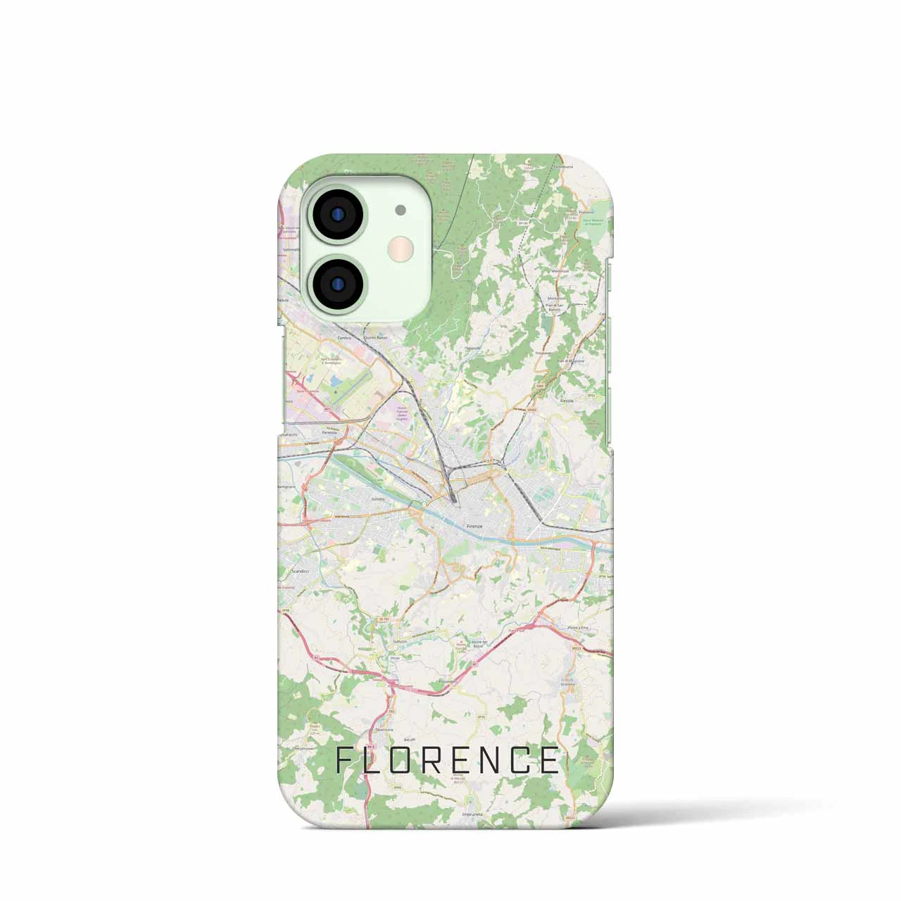 【フィレンツェ】地図柄iPhoneケース（バックカバータイプ・ナチュラル）iPhone 12 mini 用