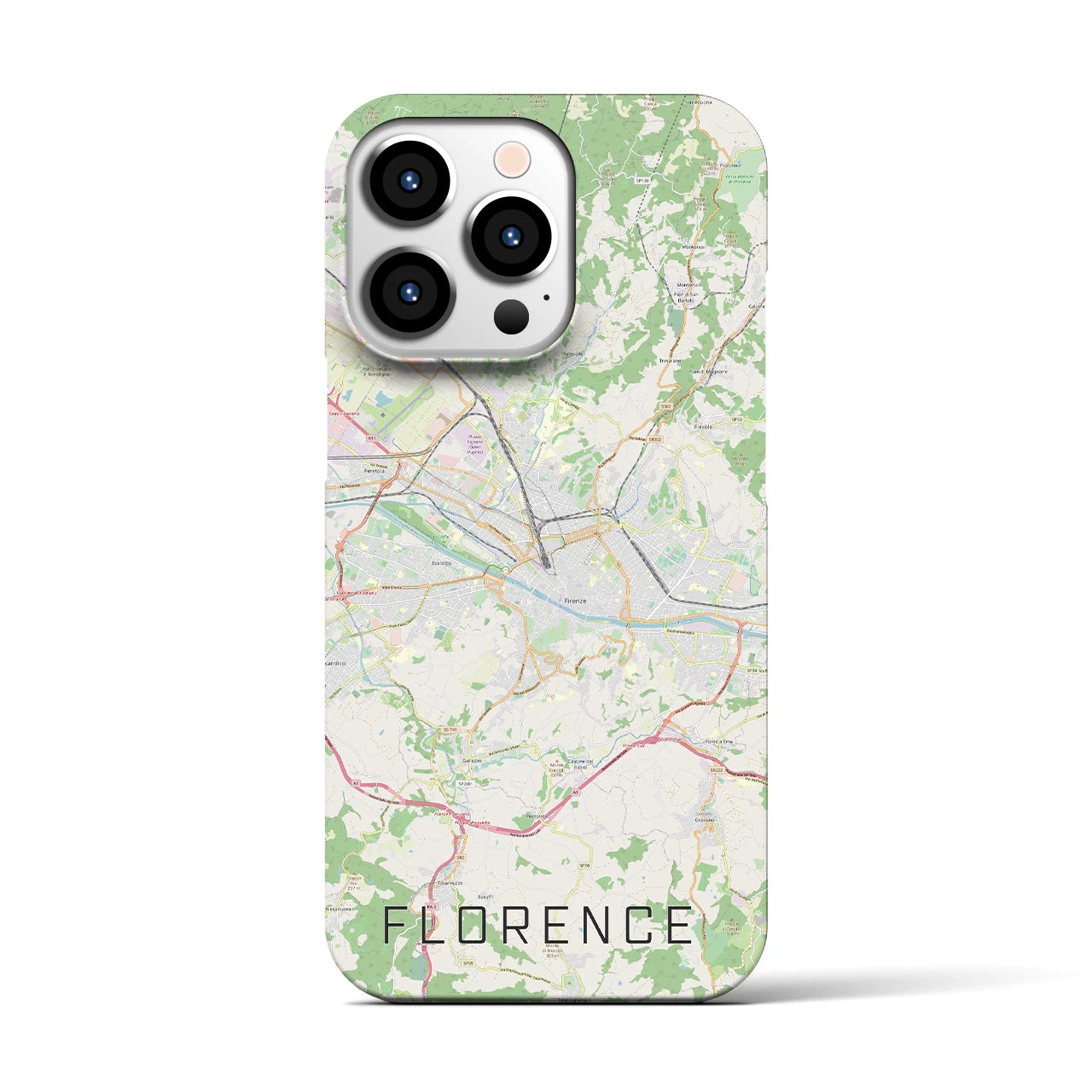 【フィレンツェ】地図柄iPhoneケース（バックカバータイプ・ナチュラル）iPhone 13 Pro 用