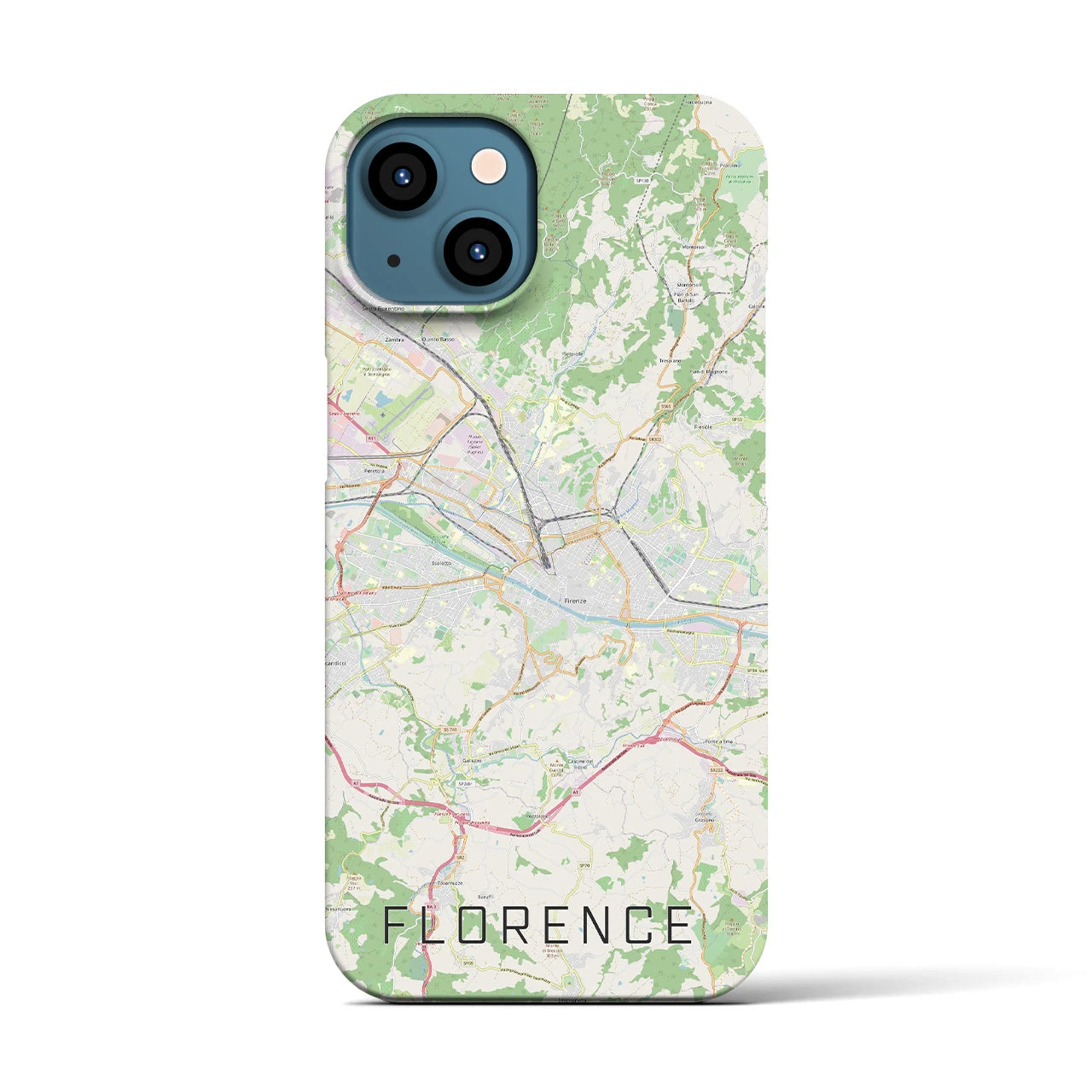 【フィレンツェ】地図柄iPhoneケース（バックカバータイプ・ナチュラル）iPhone 13 用
