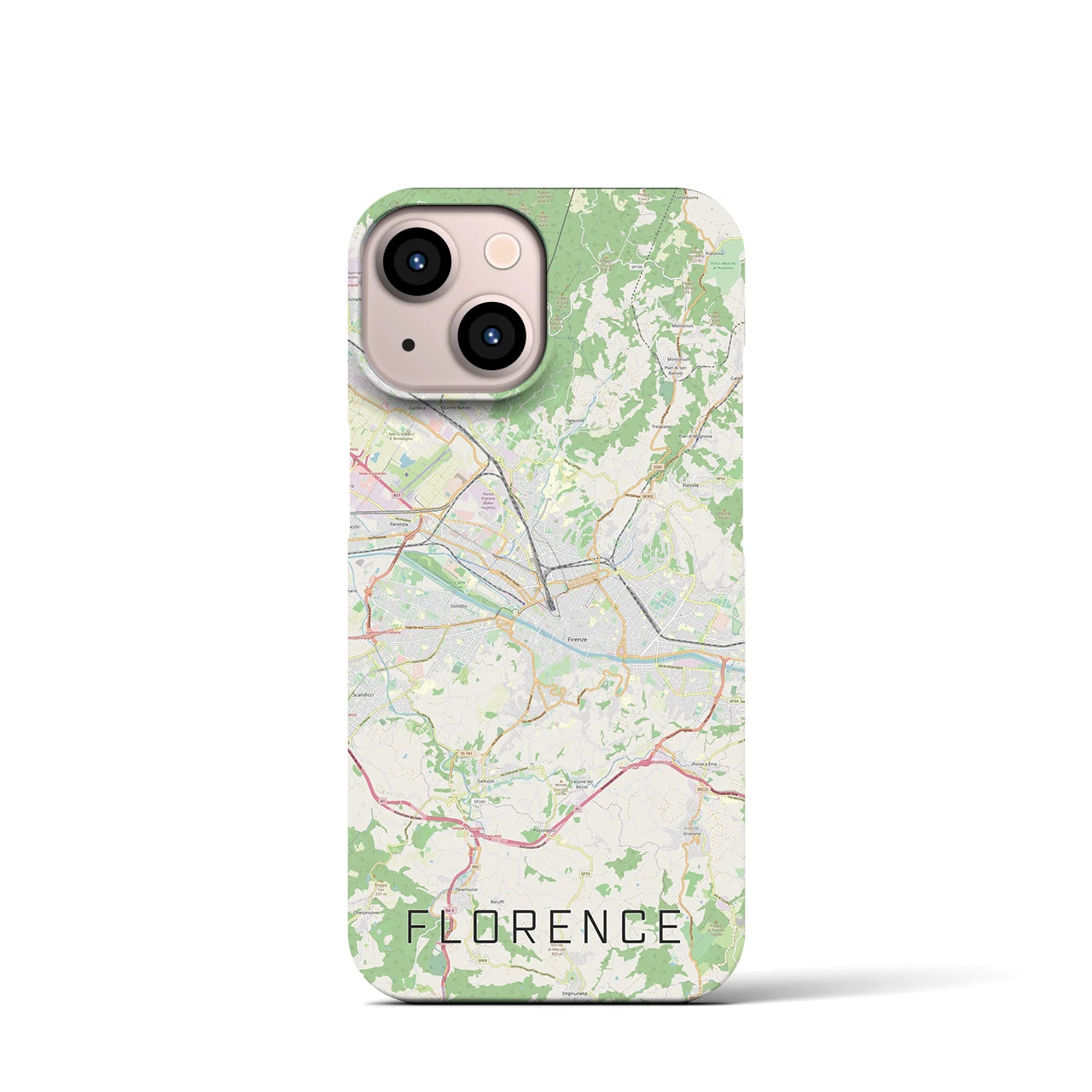 【フィレンツェ】地図柄iPhoneケース（バックカバータイプ・ナチュラル）iPhone 13 mini 用