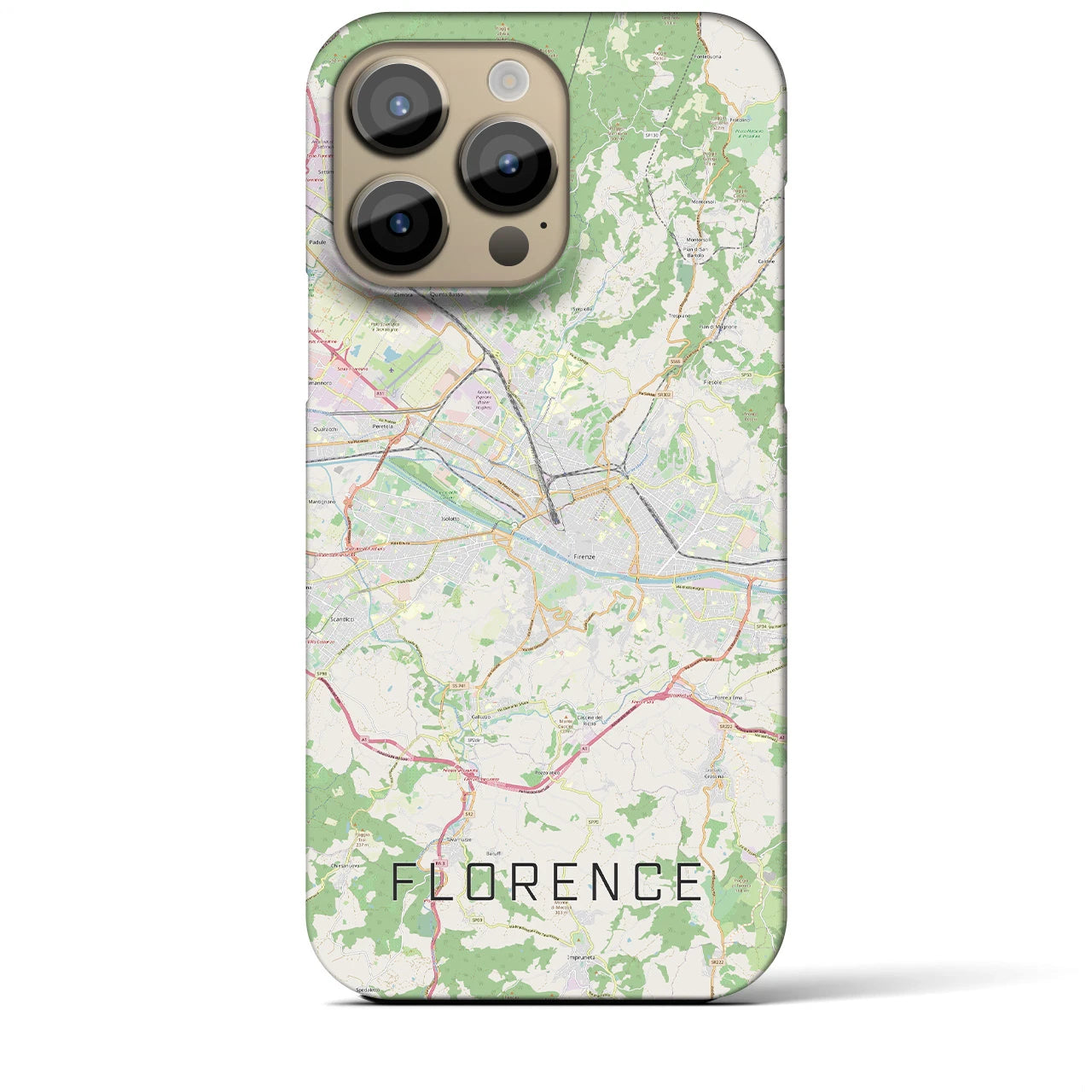 【フィレンツェ】地図柄iPhoneケース（バックカバータイプ・ナチュラル）iPhone 14 Pro Max 用