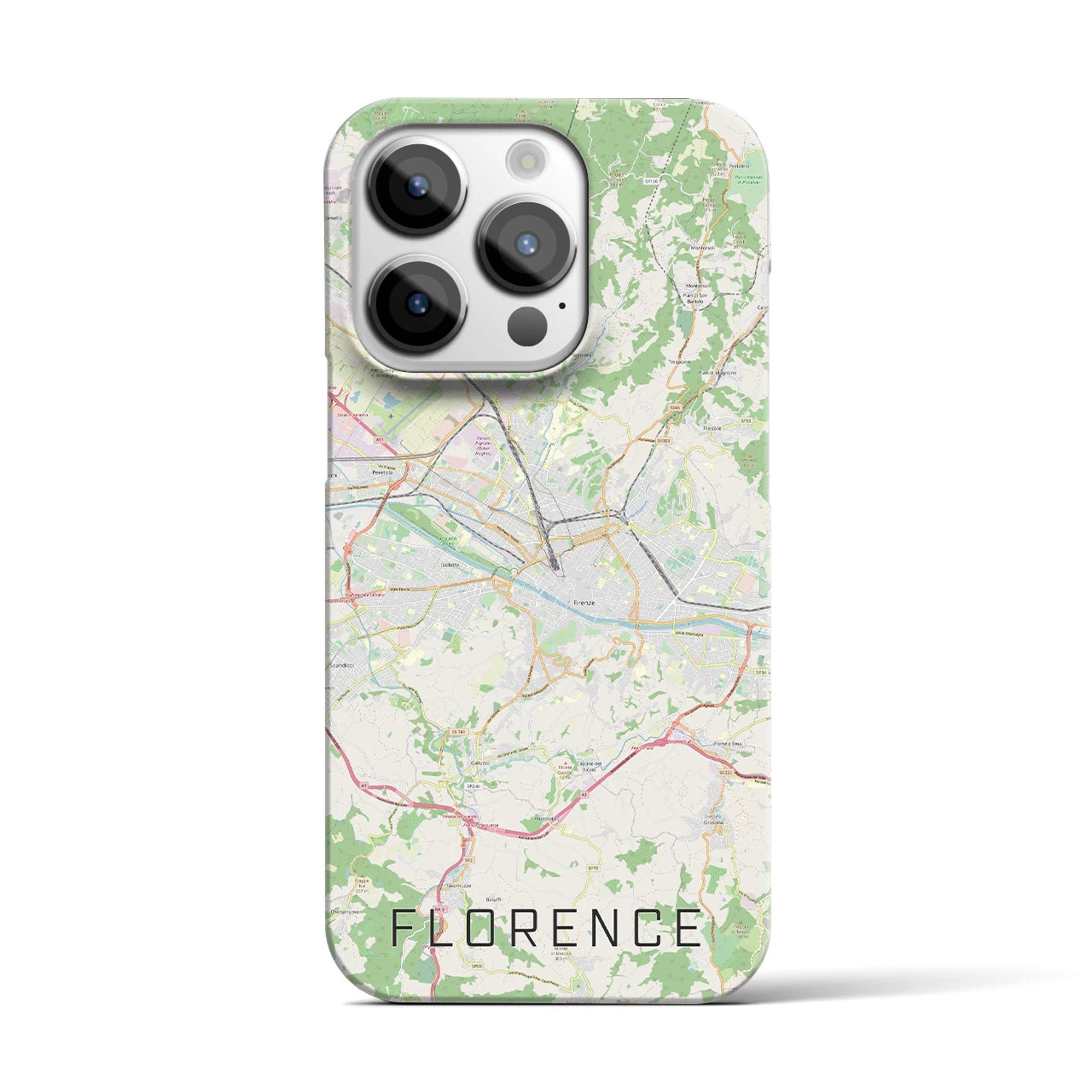 【フィレンツェ】地図柄iPhoneケース（バックカバータイプ・ナチュラル）iPhone 14 Pro 用