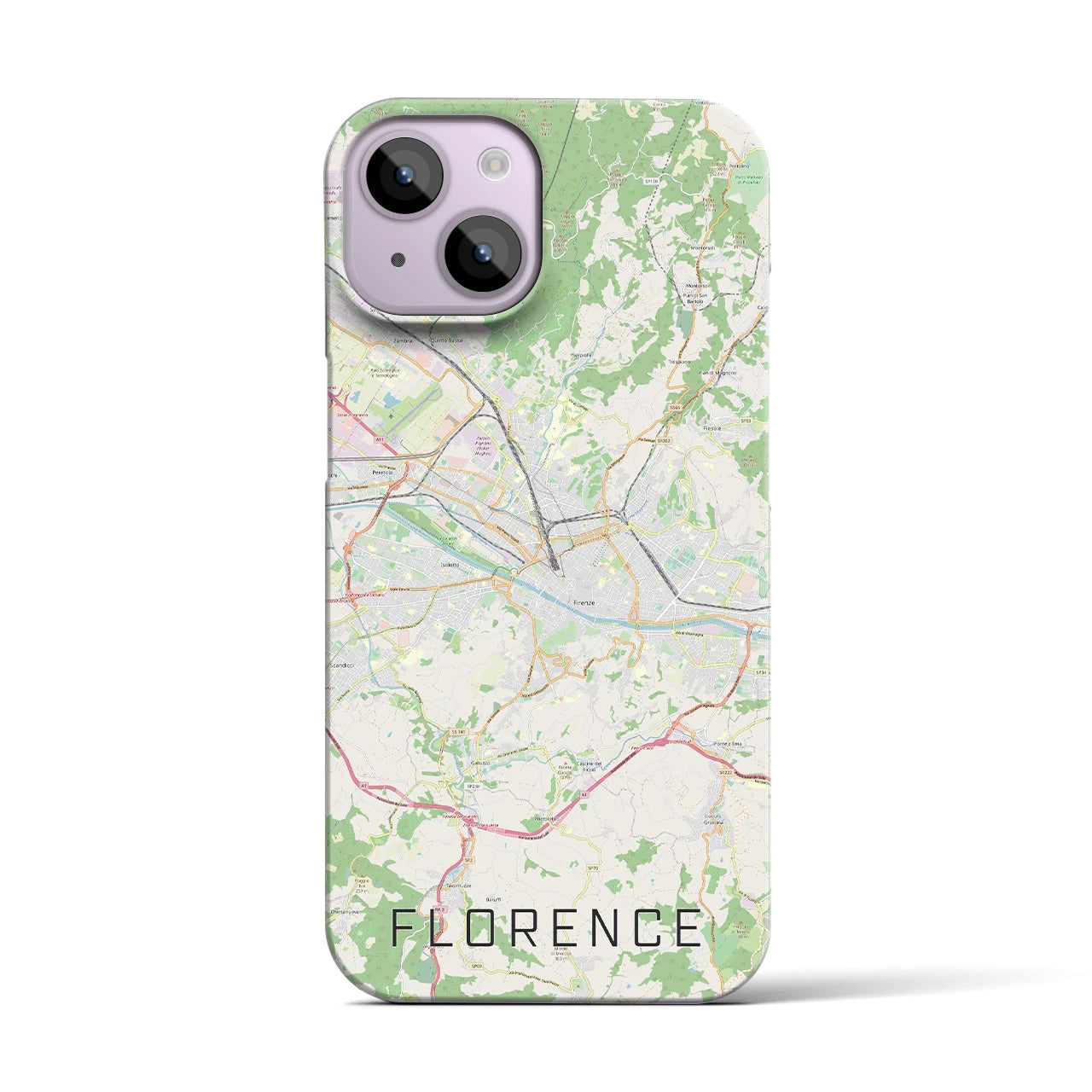 【フィレンツェ】地図柄iPhoneケース（バックカバータイプ・ナチュラル）iPhone 14 用
