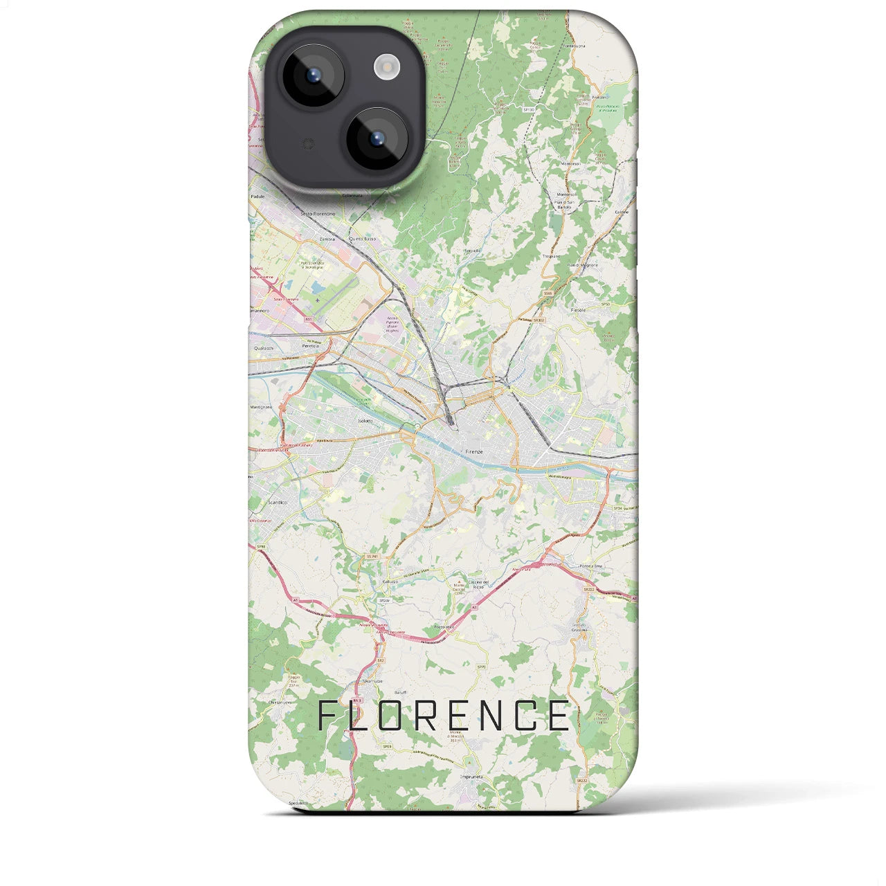 【フィレンツェ】地図柄iPhoneケース（バックカバータイプ・ナチュラル）iPhone 14 Plus 用