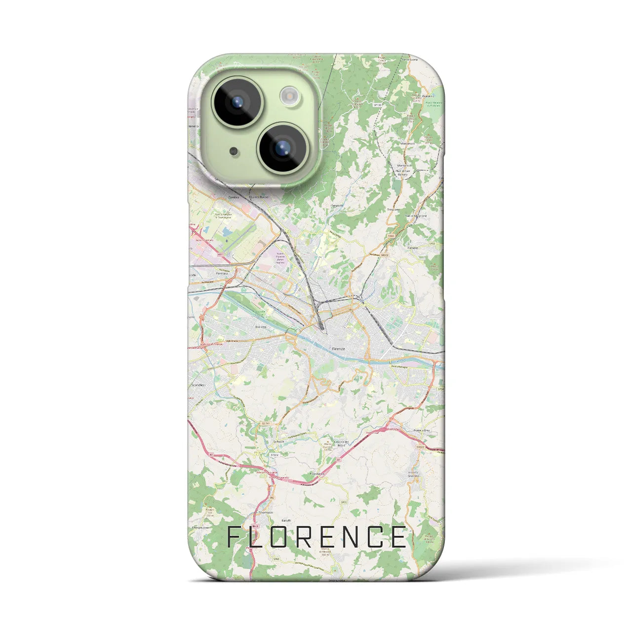 【フィレンツェ】地図柄iPhoneケース（バックカバータイプ・ナチュラル）iPhone 15 用