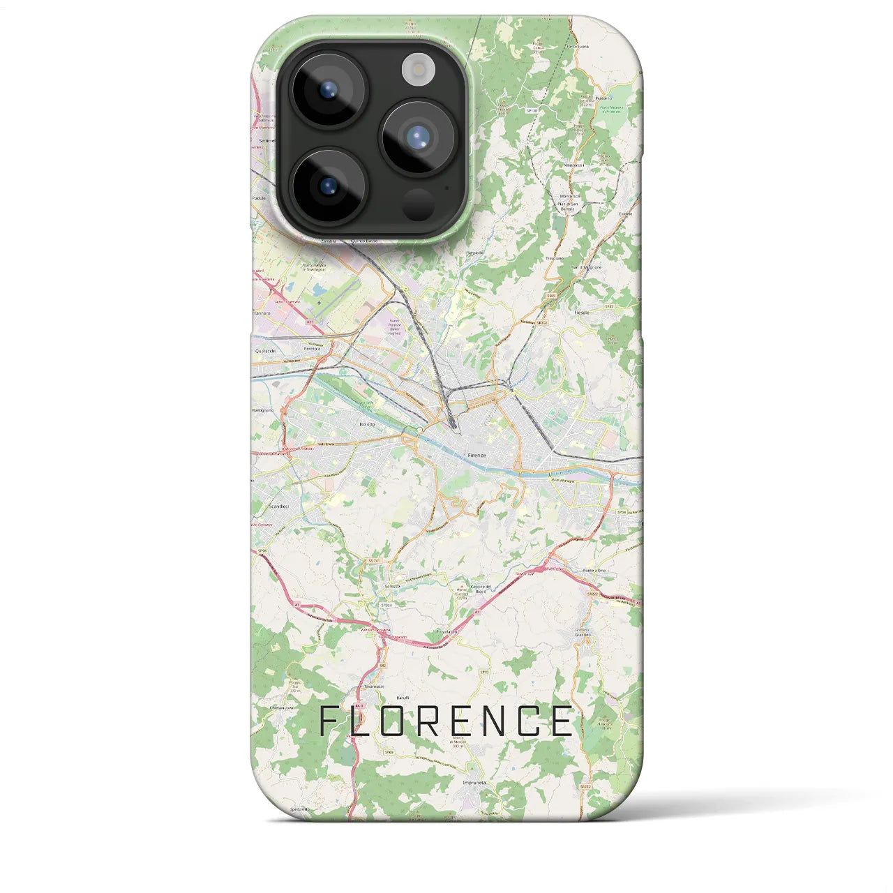 【フィレンツェ】地図柄iPhoneケース（バックカバータイプ・ナチュラル）iPhone 15 Pro Max 用