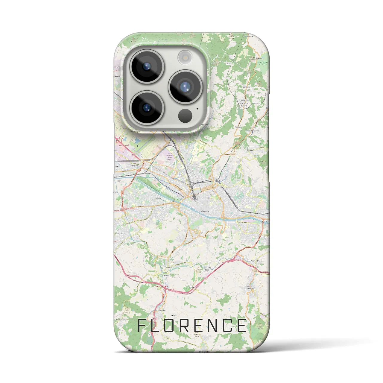 【フィレンツェ】地図柄iPhoneケース（バックカバータイプ・ナチュラル）iPhone 15 Pro 用