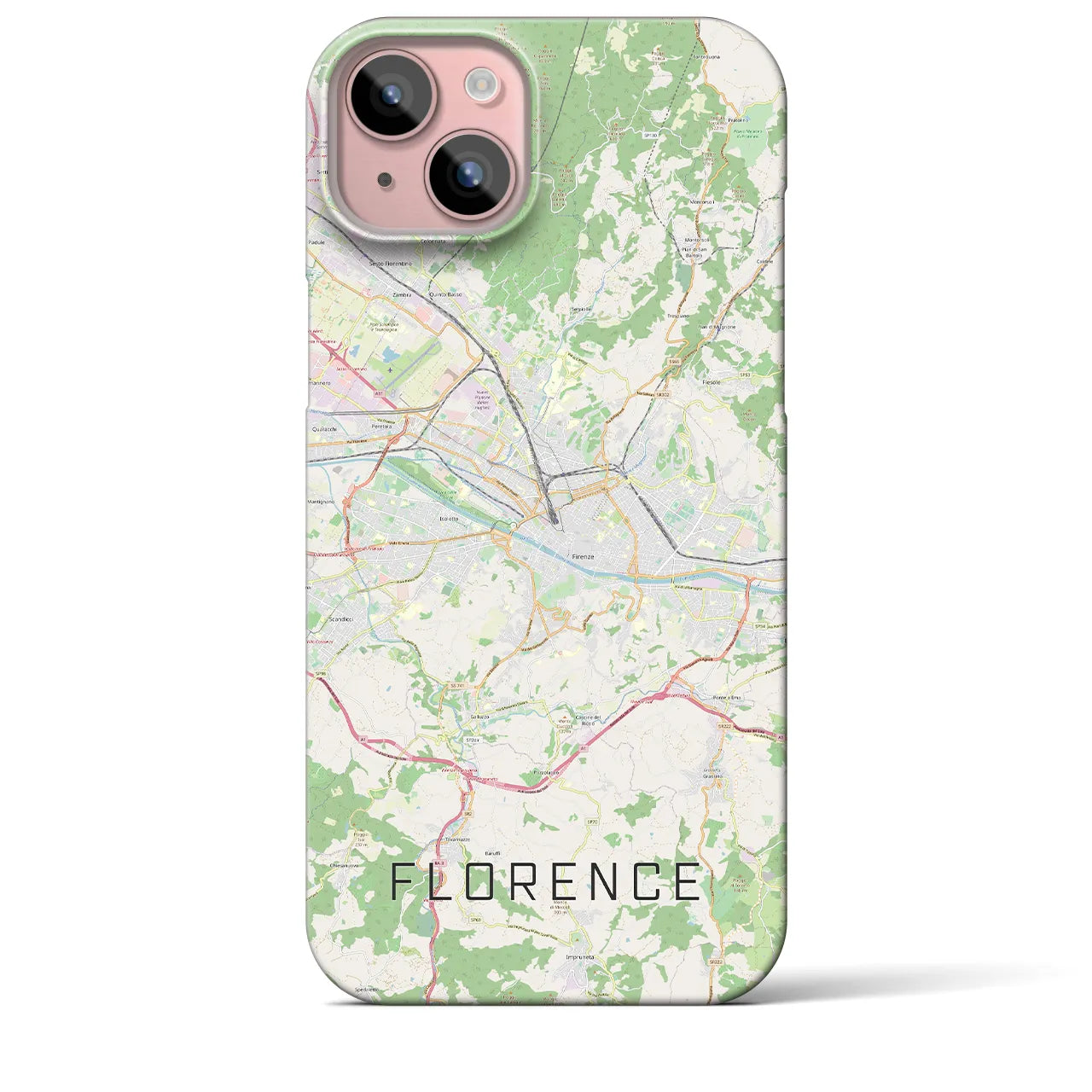 【フィレンツェ】地図柄iPhoneケース（バックカバータイプ・ナチュラル）iPhone 15 Plus 用