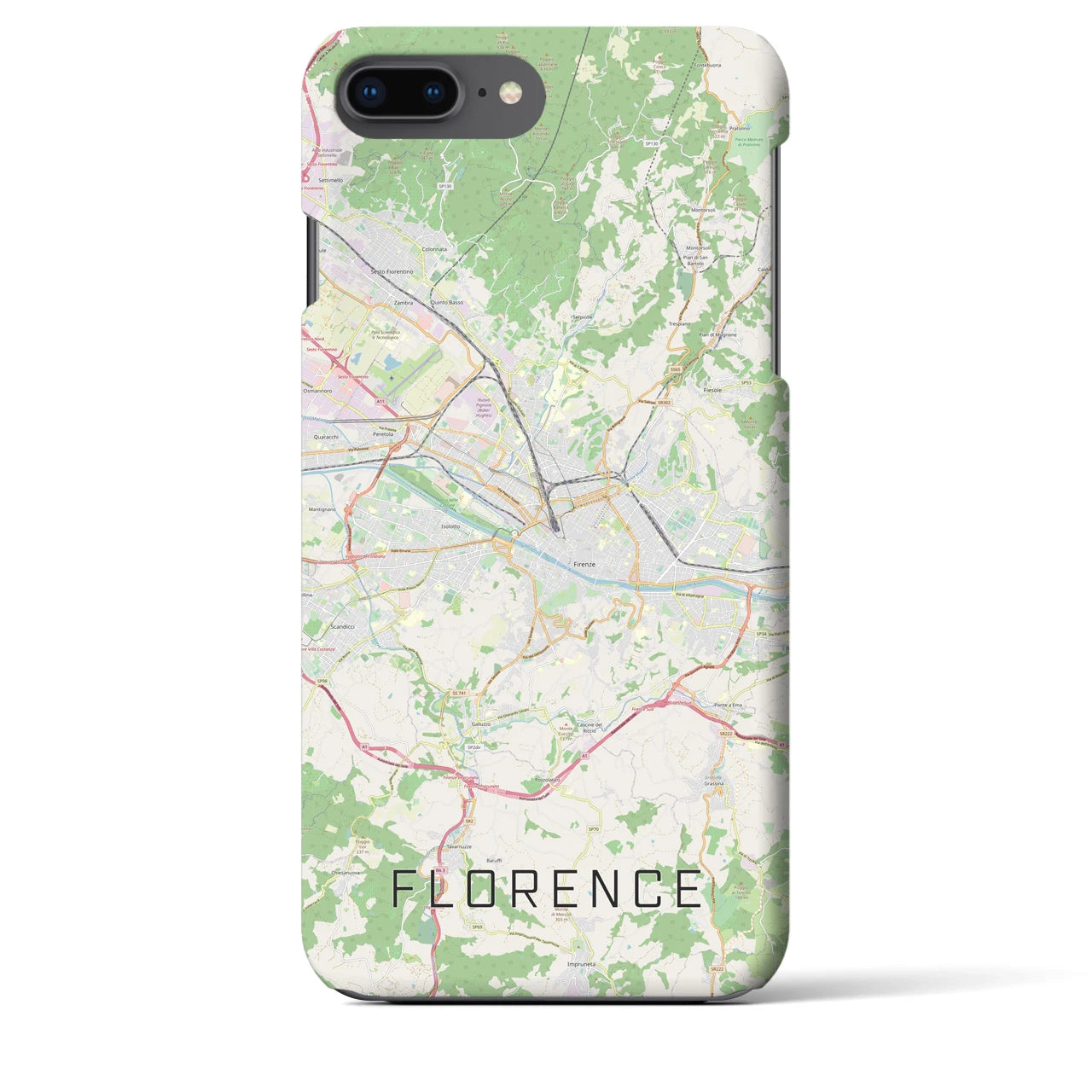【フィレンツェ】地図柄iPhoneケース（バックカバータイプ・ナチュラル）iPhone 8Plus /7Plus / 6sPlus / 6Plus 用