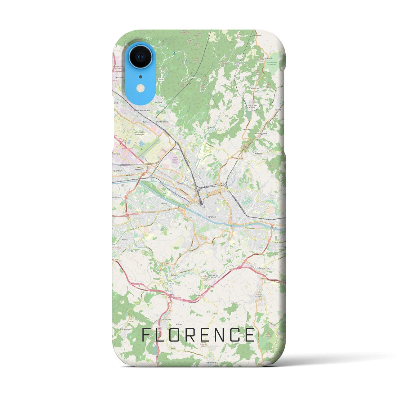 【フィレンツェ】地図柄iPhoneケース（バックカバータイプ・ナチュラル）iPhone XR 用