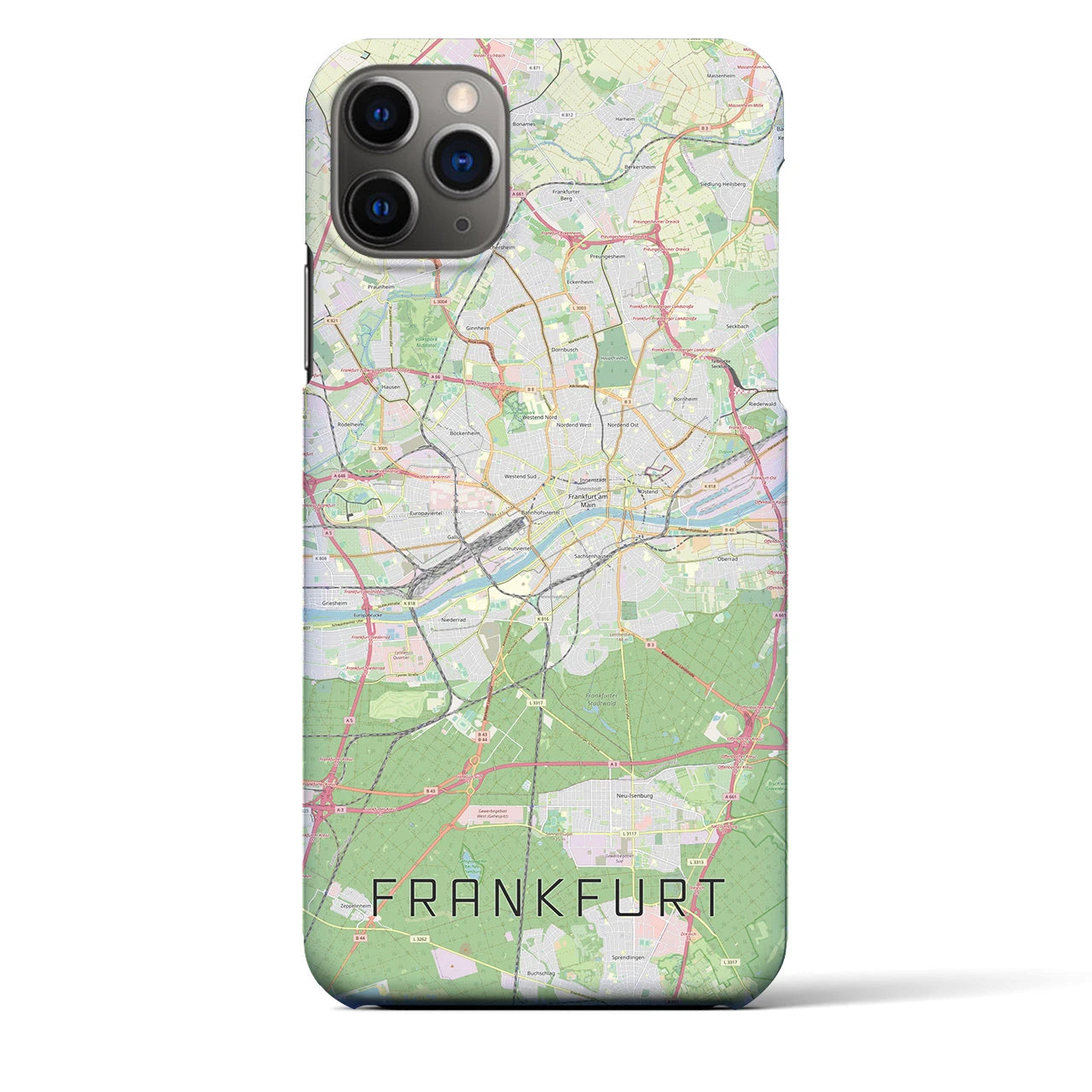 【フランクフルト】地図柄iPhoneケース（バックカバータイプ・ナチュラル）iPhone 11 Pro Max 用