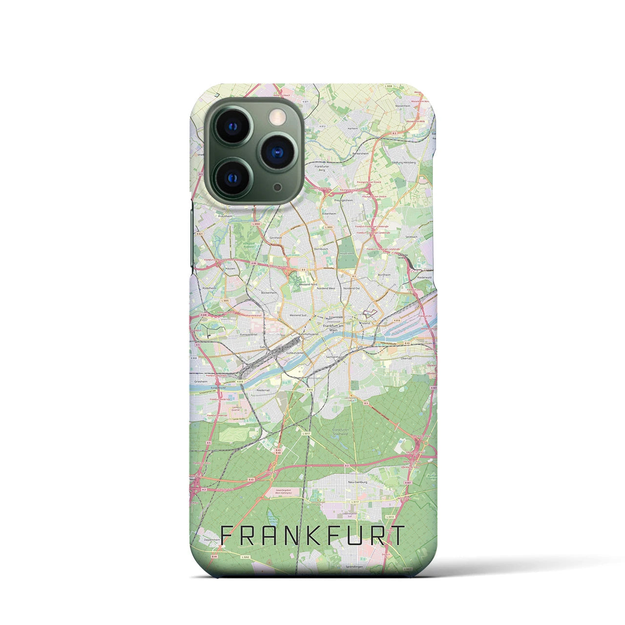 【フランクフルト】地図柄iPhoneケース（バックカバータイプ・ナチュラル）iPhone 11 Pro 用