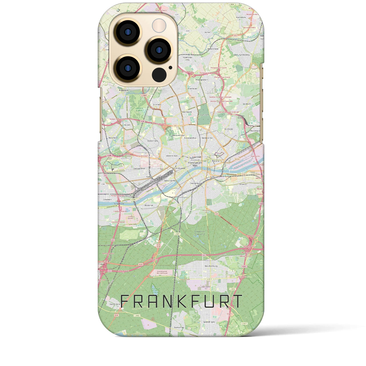 【フランクフルト】地図柄iPhoneケース（バックカバータイプ・ナチュラル）iPhone 12 Pro Max 用
