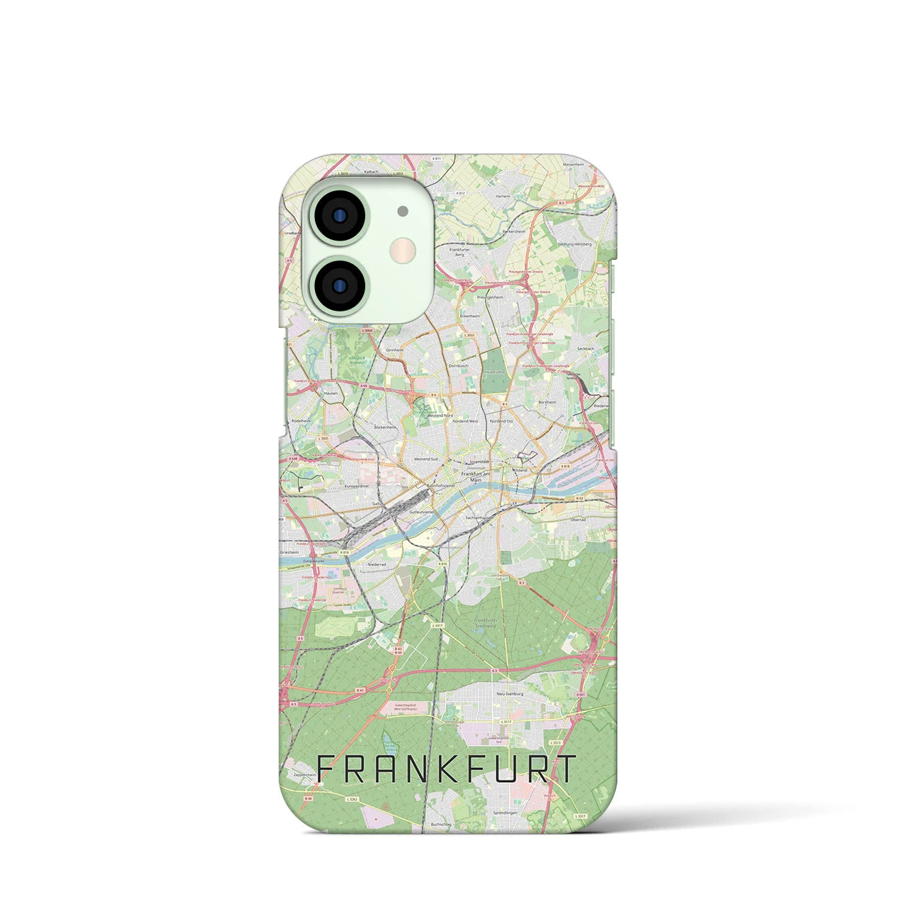【フランクフルト】地図柄iPhoneケース（バックカバータイプ・ナチュラル）iPhone 12 mini 用