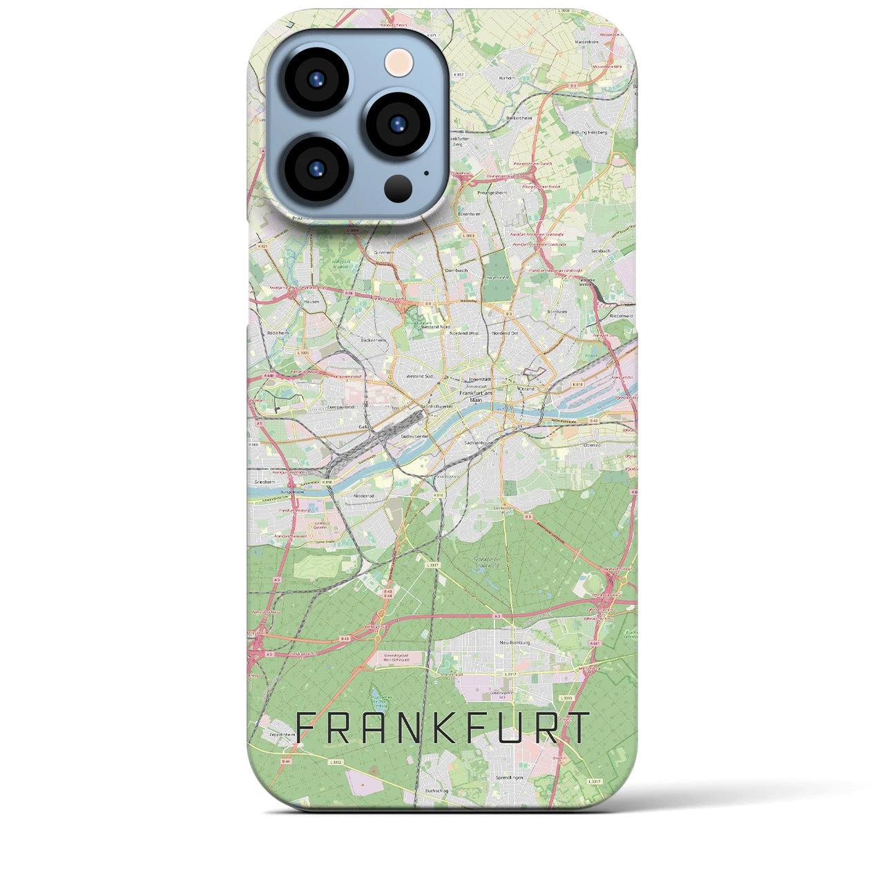 【フランクフルト】地図柄iPhoneケース（バックカバータイプ・ナチュラル）iPhone 13 Pro Max 用