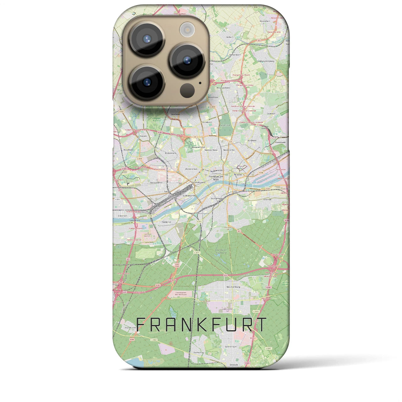 【フランクフルト】地図柄iPhoneケース（バックカバータイプ・ナチュラル）iPhone 14 Pro Max 用