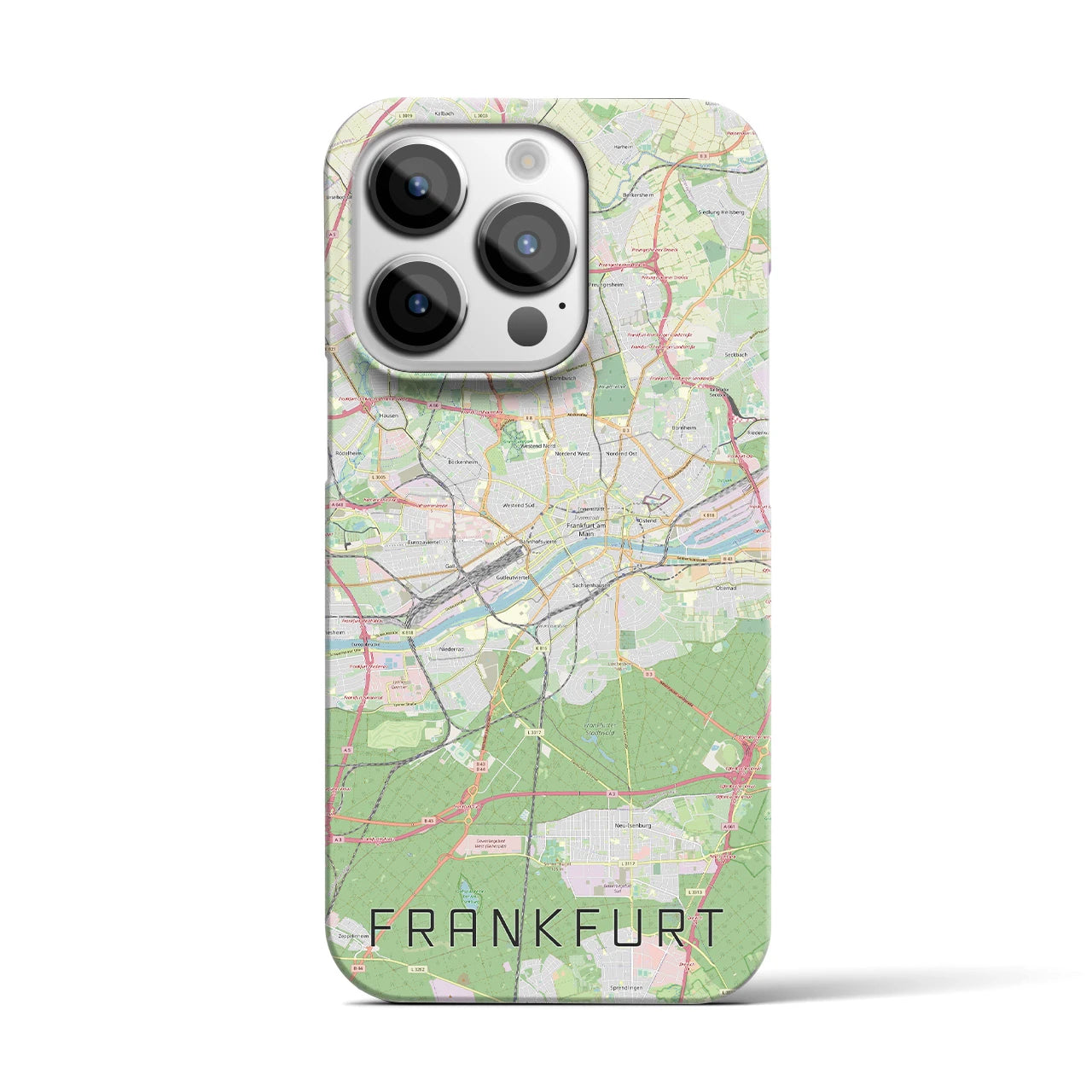 【フランクフルト】地図柄iPhoneケース（バックカバータイプ・ナチュラル）iPhone 14 Pro 用