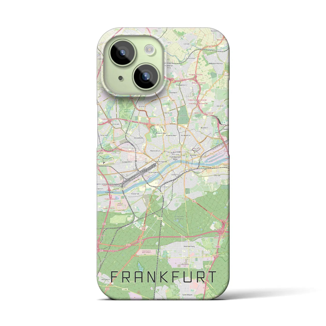 【フランクフルト】地図柄iPhoneケース（バックカバータイプ・ナチュラル）iPhone 15 用