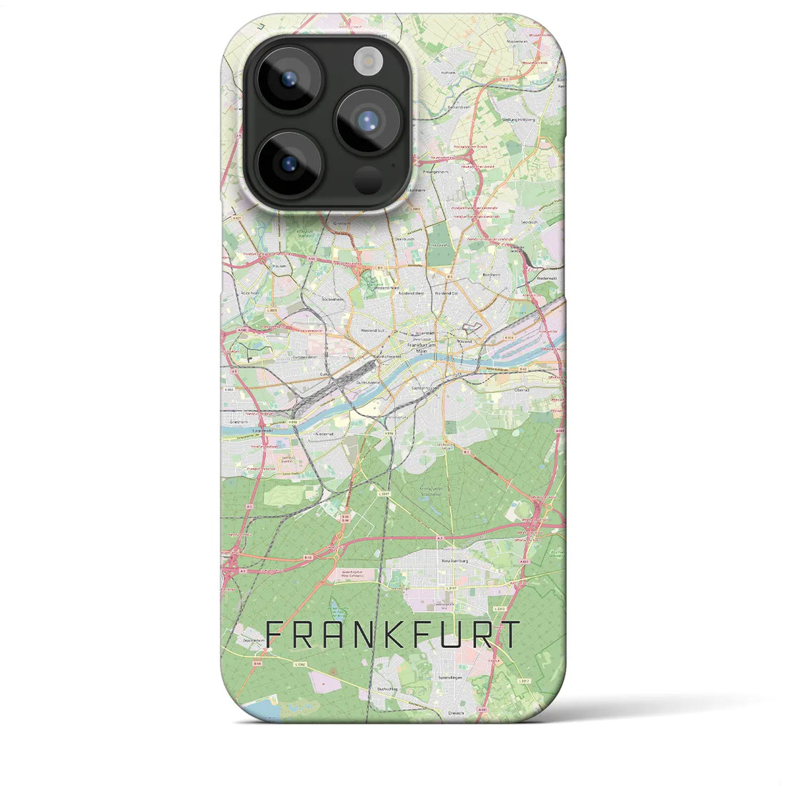 【フランクフルト】地図柄iPhoneケース（バックカバータイプ・ナチュラル）iPhone 15 Pro Max 用