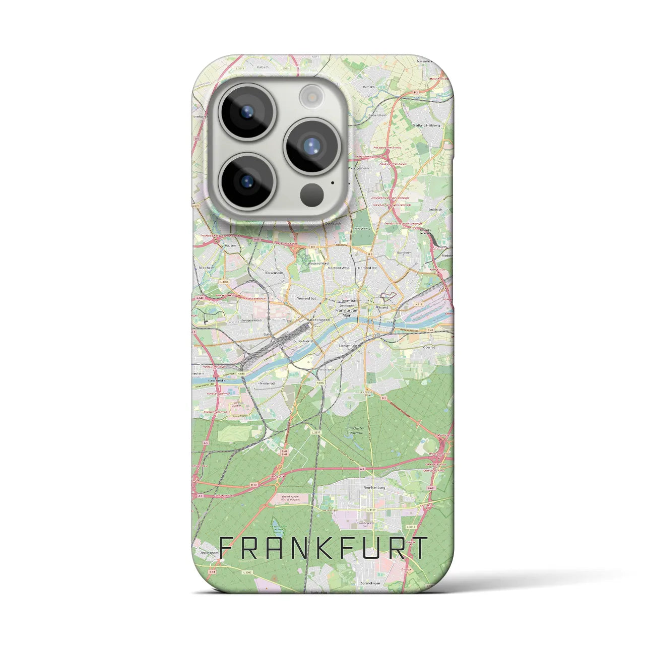 【フランクフルト】地図柄iPhoneケース（バックカバータイプ・ナチュラル）iPhone 15 Pro 用