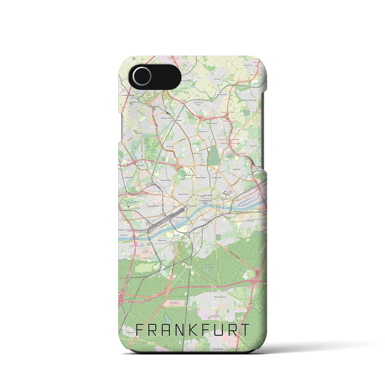 【フランクフルト】地図柄iPhoneケース（バックカバータイプ・ナチュラル）iPhone SE（第3 / 第2世代） / 8 / 7 / 6s / 6 用